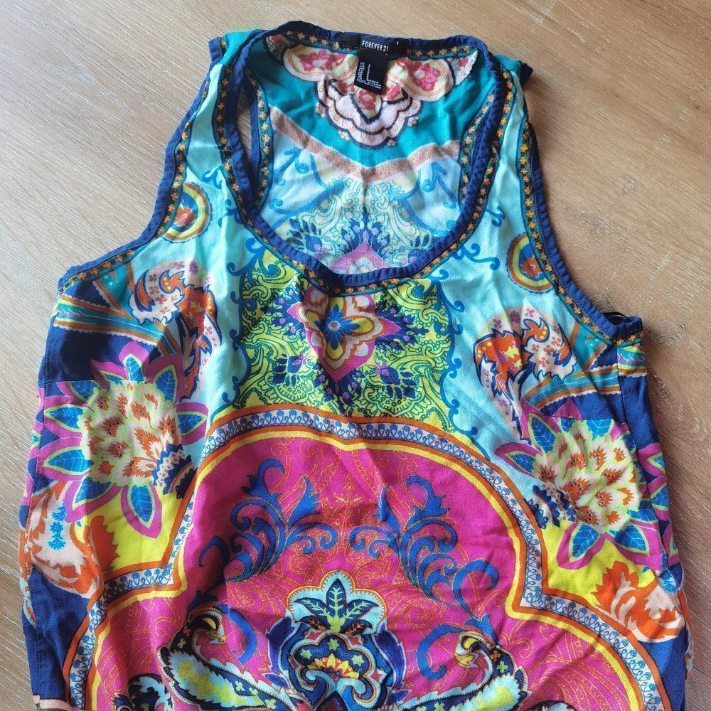 Boho Crop Colourful Tank Top Forever 21